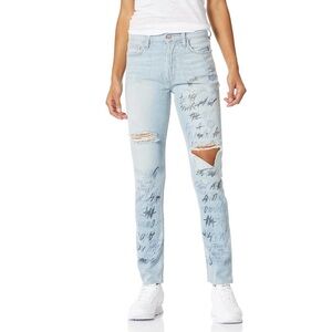 SIWY gaby in open letter denim jeans